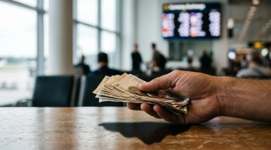 Photographie éditoriale représentant les frais de change cachés derrière un taux de conversion affiché lors d'un voyage